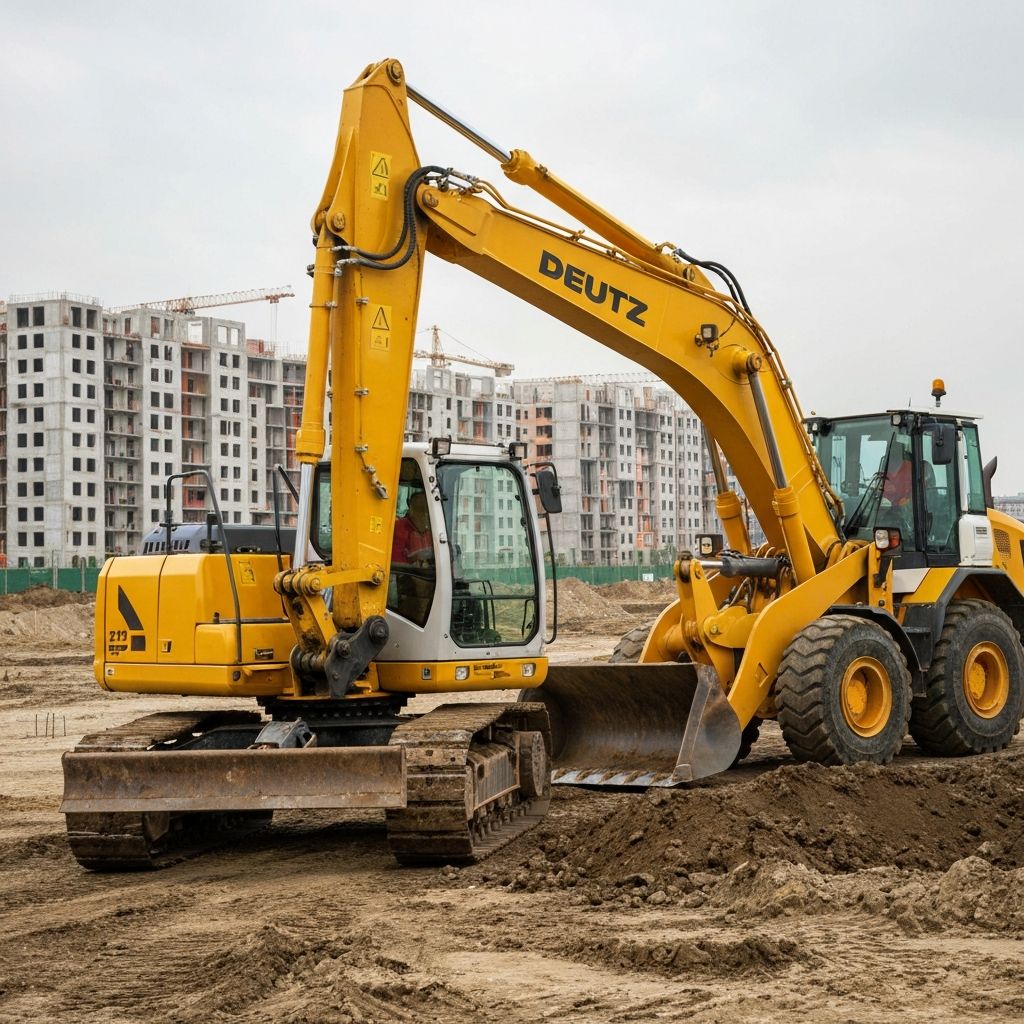 Koparka i ładowarka z silnikiem Deutz TCD – maszyny budowlane wymagające naprawy sterownika EMR4