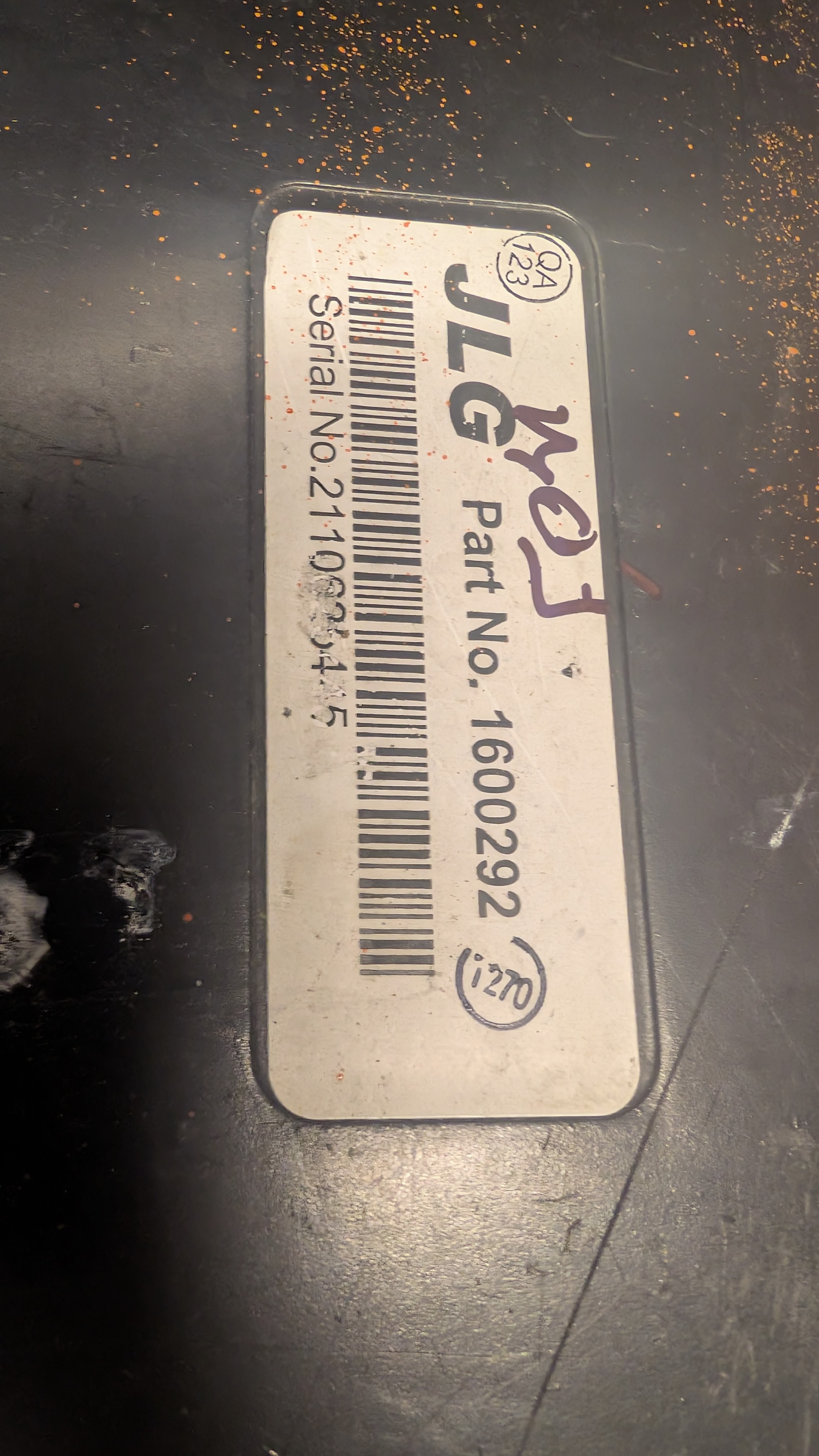 Moduł mocy JLG Part No. 1600292 - tabliczka znamionowa serwis acore