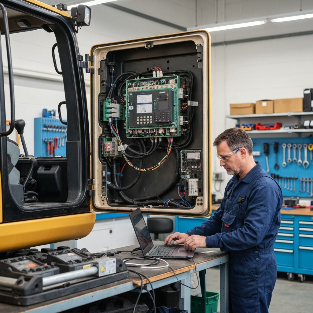 Naprawa elektroniki maszyny budowlanej – sterownik ECM i diagnostyka