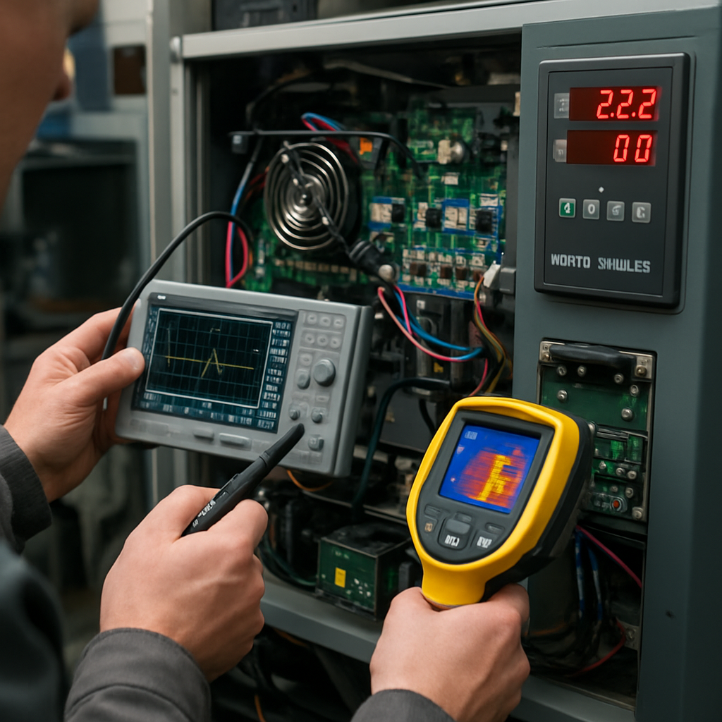 Naprawa elektroniki IGBT chillera spawarki indukcyjnej – serwis Acore