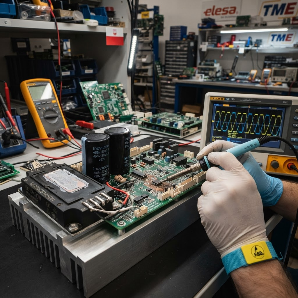 Naprawa płyty IGBT falownika Inovance MD500 na poziomie komponentów SMD – serwis ACORE