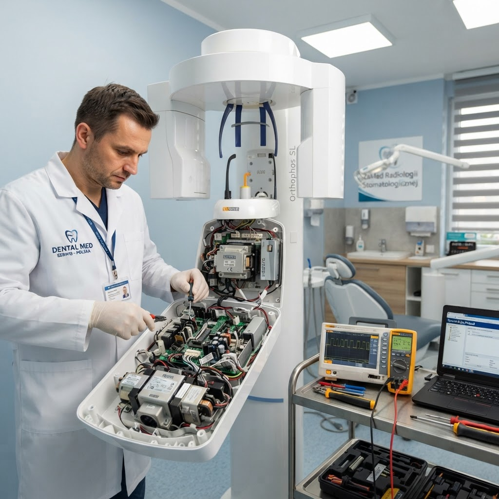 Naprawa elektroniki pantomografu RTG stomatologicznego – generator, czujnik, panel sterowania