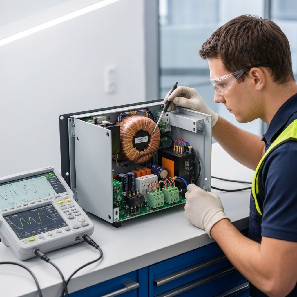 Naprawa prostownika do wózka widłowego – serwis ładowarki trakcyjnej w warsztacie Acore