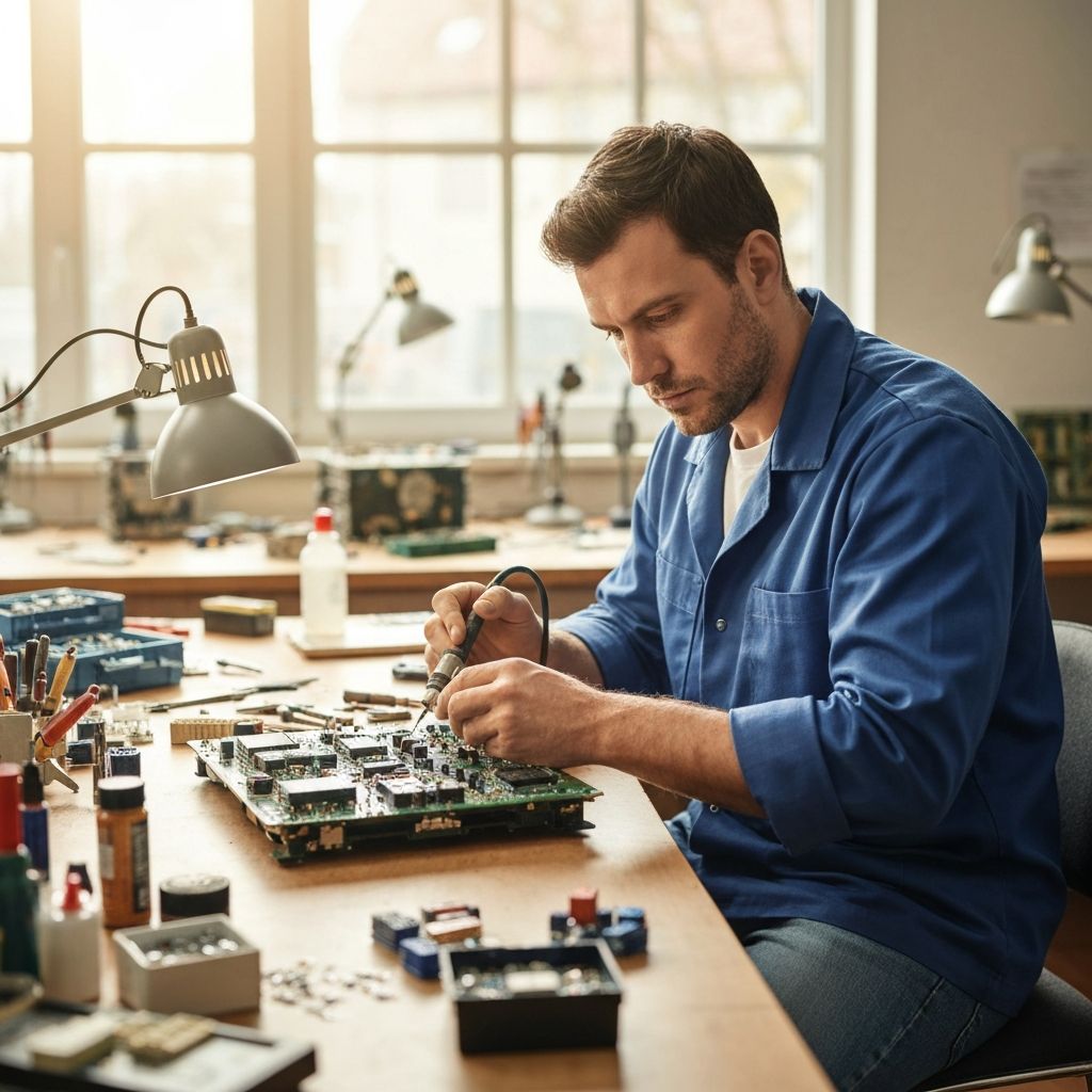 Naprawa serwonapędów SINAMICS Fanuc Yaskawa Bosch – PCB na stole serwisowym
