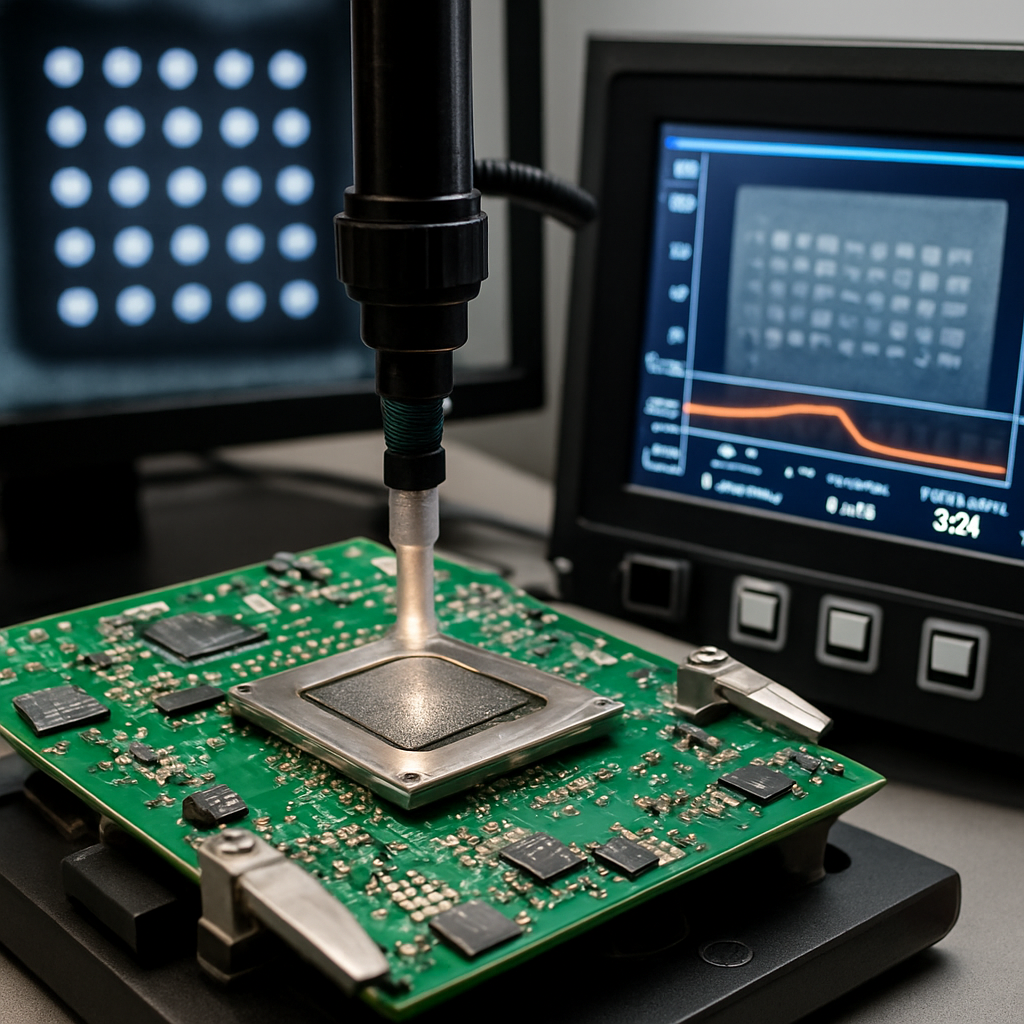 Naprawa BGA reball PCB serwonapędu liniowego – laboratorium Acore