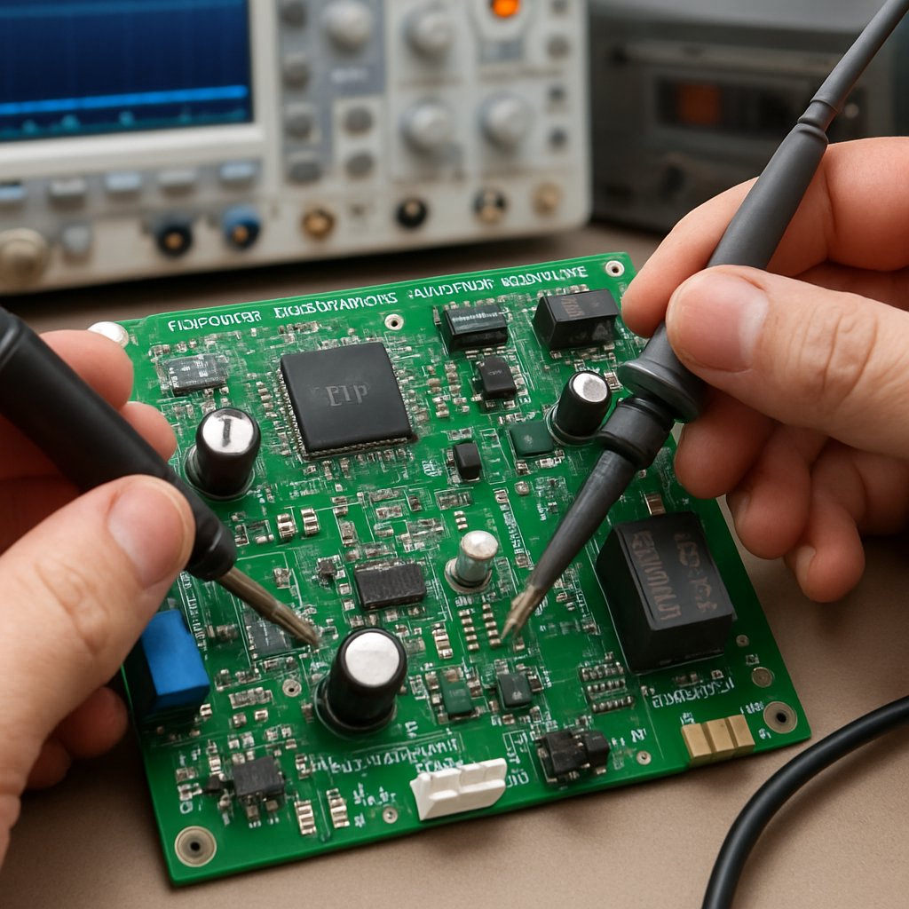 Naprawa płyty PCB sterownika PID chillera laserowego – komponentowa serwis Acore