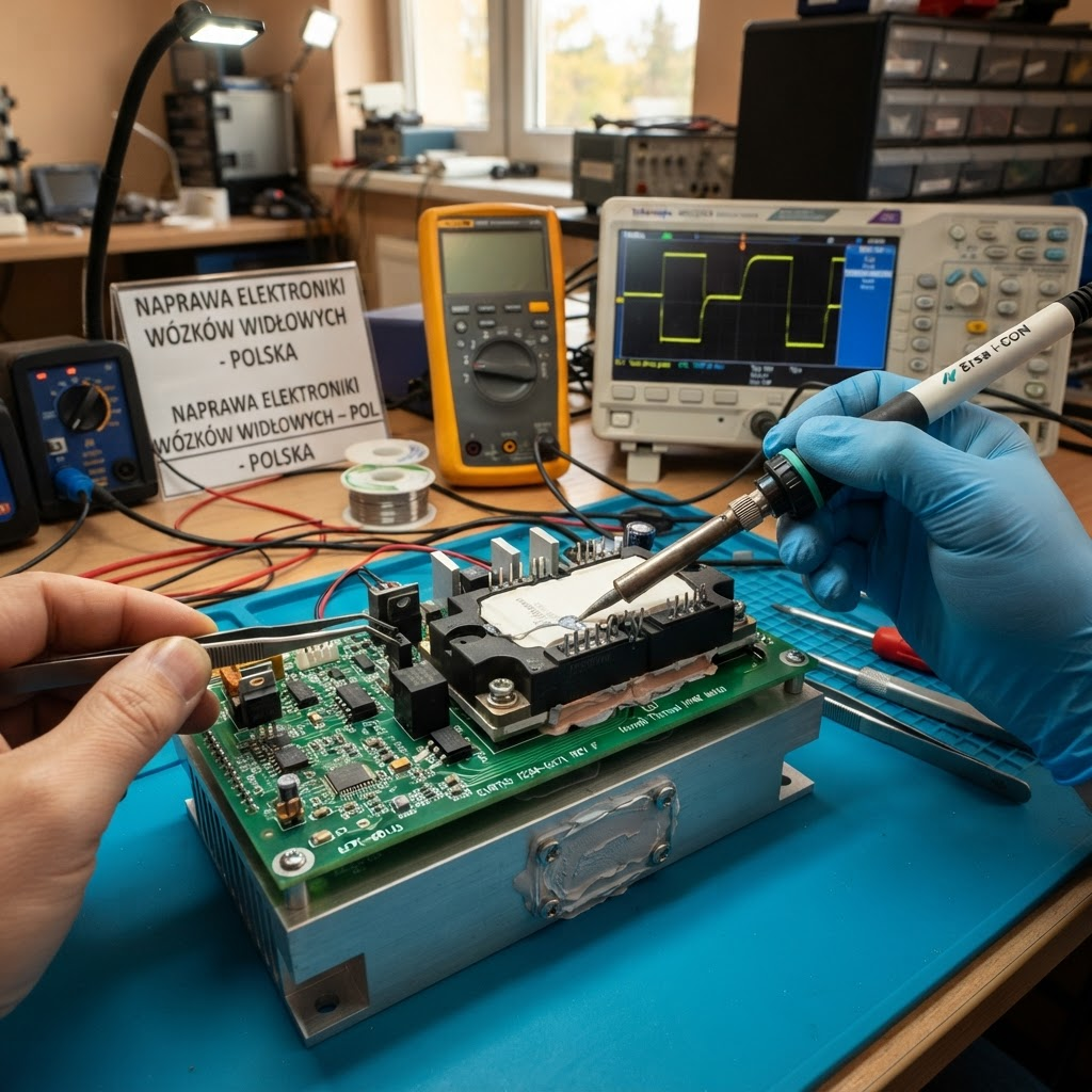 Naprawa komponentowa sterownika elektrycznego wózka – IGBT, driver cewki, CAN transceiver
