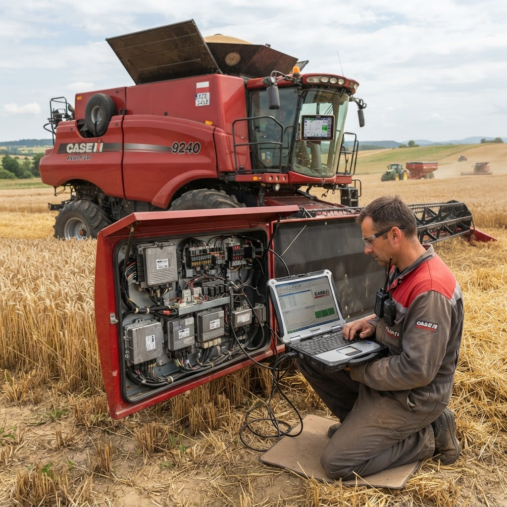 Naprawa sterownika ECU kombajnu New Holland CR9090 Case IH AF9240 diagnostyka CNH EST