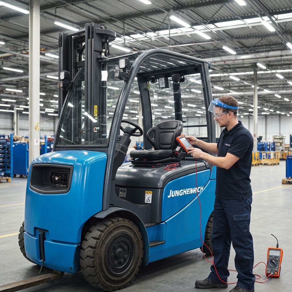 Naprawa wózka widłowego Jungheinrich EFG – diagnostyka Judit 4 i pomiary elektryczne UDT Śląsk Gliwice