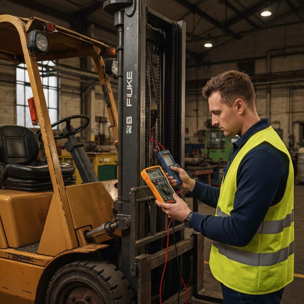 Pomiary elektryczne Gliwice – technik Acore z miernikiem Fluke podczas pomiaru rezystancji izolacji