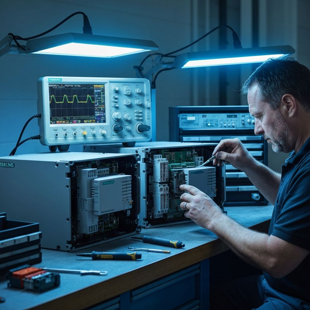 Naprawa falownikow Siemens Micromaster i Sinamics na warsztacie serwisowym – diagnostyka IGBT i kondensatorow