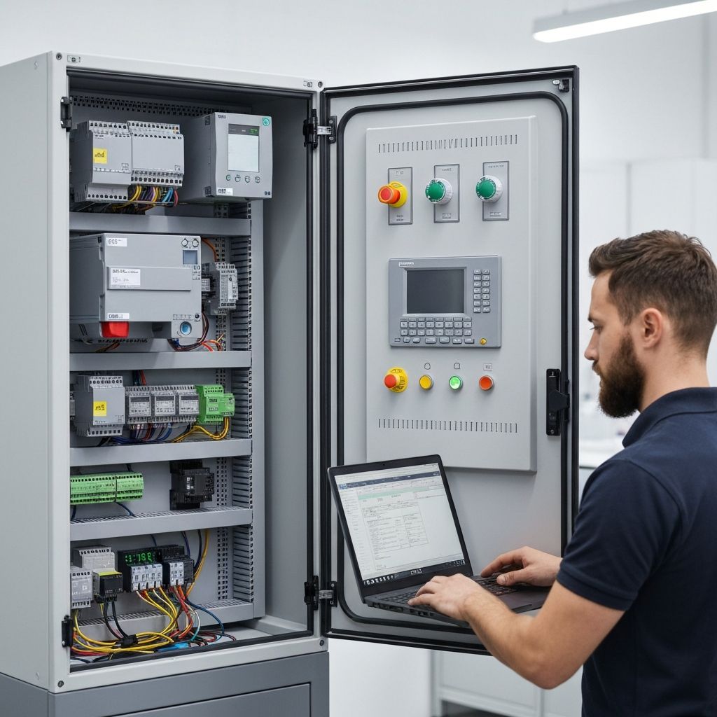 Szafa sterownicza z PLC i falownikami – serwis automatyki przemysłowej Śląsk ACORE